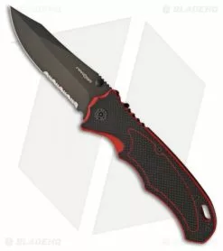 MARSER Kampfer 9 Liner Lock Knife Black/Red G-10 (4" Black Serr 8Cr14MoV)