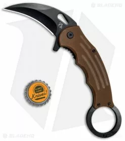 Mantis Karambit Spring Assisted Knife Coyote Brown G-10 (2.75" Black) -Outlet Kitchen Knives Store Mantis Karambit SA Coyote Brown G 10 Black MANMK5B BHQ 56616 jr bottlecap