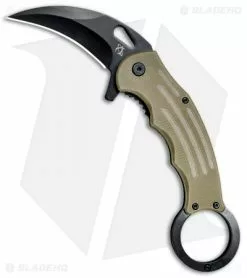 Mantis Karambit Spring Assisted Knife Tan G-10 (2.75" Black)