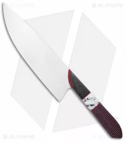Mattia Borrani Bowie Chef Knife Black/Red G-Carta Recon Stone (8")