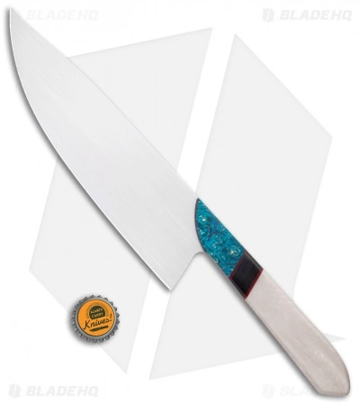 Mattia Borrani Chef's Knife Bowie Blue Died Maple/Ivory Juma (8") 3 Mattia Borrani Chef's Knife Bowie Blue Died Maple/Ivory Juma (8") - Image 3