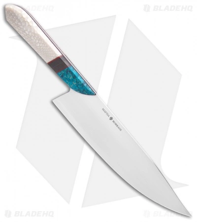 Mattia Borrani Chef's Knife Bowie Blue Died Maple/Ivory Juma (8") 2 Mattia Borrani Chef's Knife Bowie Blue Died Maple/Ivory Juma (8") - Image 2