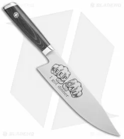 Mattia Borrani Production 8" Bowie Chef Kitchen Knife (Satin) Keep Calm