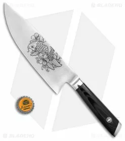 Mattia Borrani Production 8" Bowie Chef Kitchen Knife (Satin) Koi -Outlet Kitchen Knives Store Mattia Borrani Production 8in Bowie Chef Kitchen Knife Satin Koi BHQ 118682 td size
