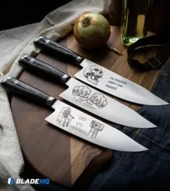 Mattia Borrani Production 8" Bowie Chef Kitchen Knife (Satin) Keep Calm -Outlet Kitchen Knives Store Mattia Borrani Production Bowie Chef Kitchen Knife Satin Im Starving BHQ 118683 kp kitchen web 1