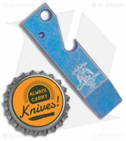 Maverick Customs 2.5" Tiny Titanium Pry Bar Bottler Opener -Blue -Outlet Kitchen Knives Store Maverick Customs 2.5in Tiny Ti Pry Bar Bottle Opener Blue BHQ 136163 jr bottlecap