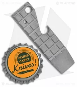 Maverick Customs 2.5" Tiny Ti Fragtanium Pry Bar Bottler Opener - Stonewash -Outlet Kitchen Knives Store Maverick Customs 2.5in Tiny Ti Pry Bar Bottle Opener Frag SW BHQ 136104 jr bottlecap