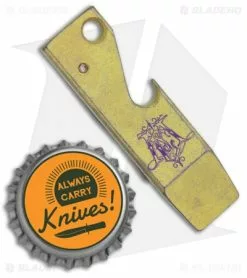 Maverick Customs 2.5" Tiny Titanium Pry Bar Bottler Opener - Gold -Outlet Kitchen Knives Store Maverick Customs 2.5in Tiny Ti Pry Bar Bottle Opener Gold SW BHQ 136120 jr bottlecap