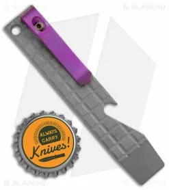 Maverick Customs Pocket Pry Bar Tool Frag Stonewash/Purple Titanium (4") -Outlet Kitchen Knives Store Maverick Customs 4in Ti Pocket Pry Bar Tool Frag Gray Pruple BHQ 174223 jr bottlecap