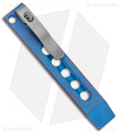 Maverick Customs 4" Titanium Pocket Pry Bar - Blue 1 Maverick Customs 4" Titanium Pocket Pry Bar - Blue