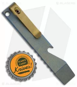 Maverick Customs Pocket Pry Bar Tool Milled Blue/Gold Titanium (4") -Outlet Kitchen Knives Store Maverick Customs 4in Ti Pocket Pry Bar Tool Milled Blue Gold BHQ 174213 jr bottlecap