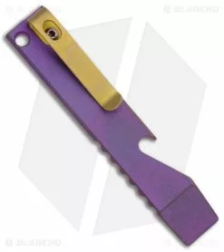 Maverick Customs Pocket Pry Bar Tool Milled Purple/Gold Titanium (4")