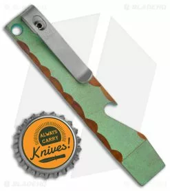 Maverick Customs Pocket Pry Bar Tool Rock Green/Copper Titanium (4") -Outlet Kitchen Knives Store Maverick Customs 4in Ti Pocket Pry Bar Tool Rock Green Copper BHQ 174204 jr bottlecap