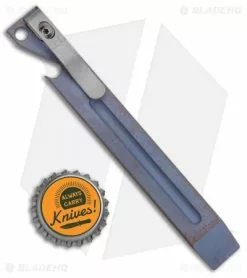 Maverick Customs 5.25" Pocket Pry Bar Tool Bottle Opener - Blue/Bronze -Outlet Kitchen Knives Store Maverick Customs 5.25in Ti Pocket Pry Bar Bottle Opener Tool Fuller Gray BHQ 136093 jr bottlecap
