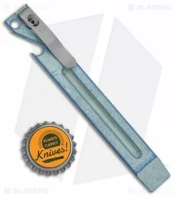 Maverick Customs 5.25" Titanium Pocket Pry Bar Bottle Opener - Fuller Blue/Green -Outlet Kitchen Knives Store Maverick Customs 5.25in Ti Pocket Pry Bar Bottle Opener Tool Fuller Green Blue BHQ 136039 jr bottlecap