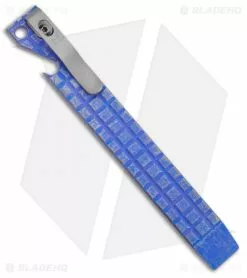 Maverick Customs Pocket Pry Bar Tool Ti Bottle Opener- (5.5" Blue Fragtanium)