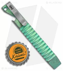 Maverick Customs 5" Ti Pocket Pry Bar Bottle Opener Tool - Green Alt Zig Zag -Outlet Kitchen Knives Store Maverick Customs 5in Ti Pocket Pry Bar Bottle Opener Green Alt Zig Zag BHQ 141610 jr bottlecap