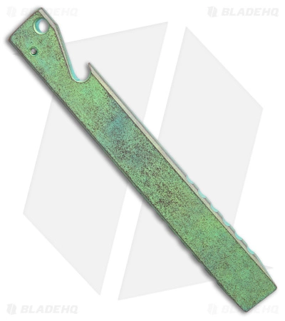 Maverick Customs 5" Ti Pocket Pry Bar Bottle Opener Tool - Green Milled 2 Maverick Customs 5" Ti Pocket Pry Bar Bottle Opener Tool - Green Milled - Image 2