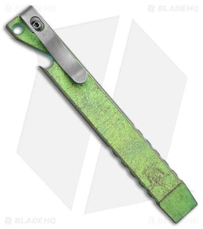 Maverick Customs 5" Ti Pocket Pry Bar Bottle Opener Tool - Green Milled 1 Maverick Customs 5" Ti Pocket Pry Bar Bottle Opener Tool - Green Milled