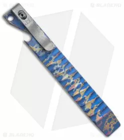 Maverick Customs 5" Ti Pocket Pry Bar Bottle Opener Tool - Quasar Alt Zig Zag