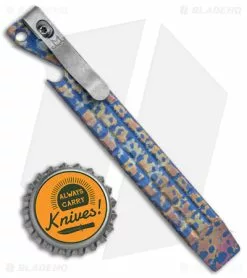 Maverick Customs 5" Ti Pocket Pry Bar Bottle Opener Tool - Blue Quasar Frag -Outlet Kitchen Knives Store Maverick Customs 5in Ti Pocket Pry Bar Bottle Opener Tool Quasar Fragtanium BHQ 141703 jr bottlecap