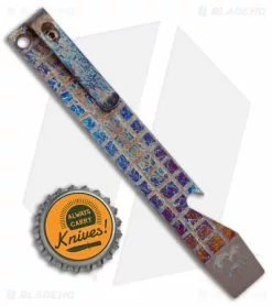 Maverick Customs Pocket Pry Bar Tool Anodized Frag Titanium (5") -Outlet Kitchen Knives Store Maverick Customs 5in Ti Pocket Pry Bar Tool Frag Blue Bronze Flame BHQ 174247 jr bottlecap