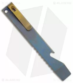 Maverick Customs Pocket Pry Bar Tool SW Blue/Yellow Jimped Titanium (5")