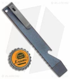 Maverick Customs Pocket Pry Bar Tool SW Blue Jimped Titanium (5") 5 Maverick Customs Pocket Pry Bar Tool SW Blue Jimped Titanium (5") -Outlet Kitchen Knives Store Maverick Customs 5in Ti Pocket Pry Bar Tool Milled Gray Violet Holes BHQ 174246 jr bottlecap