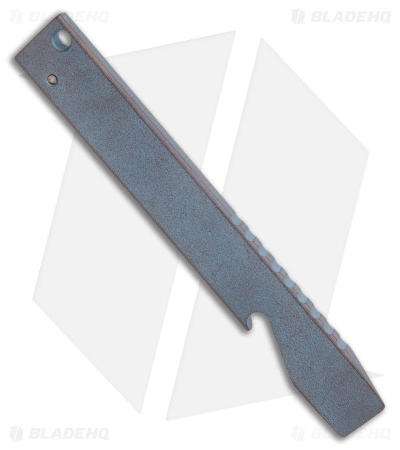 Maverick Customs Pocket Pry Bar Tool SW Blue Jimped Titanium (5") 2 Maverick Customs Pocket Pry Bar Tool SW Blue Jimped Titanium (5") - Image 2