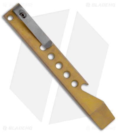 Maverick Customs Pocket Pry Bar Tool SW Yellow Titanium 5 Holes (5") 1 Maverick Customs Pocket Pry Bar Tool SW Yellow Titanium 5 Holes (5")