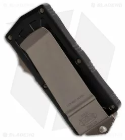 Microtech Exocet Dagger CA Legal OTF Automatic Knife Black (1.9" Bronzed Serr) -Outlet Kitchen Knives Store Microtech Exocet Dagger CA Legal OTF Automatic Knife Black 1in Bronzed Serr BHQ 181942 td side