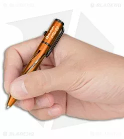 Olight O'Pen Mini Orange Aluminum -Outlet Kitchen Knives Store Olight Mini Bolt Action Pen Orange BHQ 141993 jr size