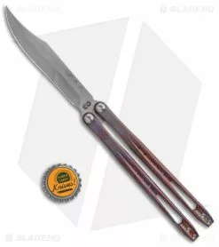 Prince Customs SYN Balisong Butterfly Knife Bowie Bronze (4.5" Stonewash) -Outlet Kitchen Knives Store Prince Customs SYN Balisong Butterfly Bowie Flamed Blasted BHQ 147555 jr bottlecap