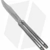 Prince Customs SYN Bowie Balisong Butterfly Knife Gray Ti (4.5" Stonewash)