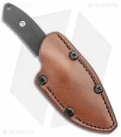 Pro-Tech George SBR Fixed Blade Knife Black G-10 (3.25" Satin) Leather Sheath -Outlet Kitchen Knives Store Pro Tech George SBR Fixed Blade Black G 10 Satin BHQ 126221 jr sheath