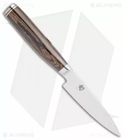 Shun Premier 5-Piece Starter Bamboo Block Knife Set Pakkawood -Outlet Kitchen Knives Store Shun Cutlery Premier 4in Paring Knife BHQ 19169 jr spine