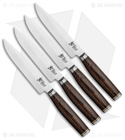 Shun Premier 4-Piece Steak Knife Set Pakkawood 1 Shun Premier 4-Piece Steak Knife Set Pakkawood