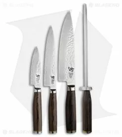 Shun Premier 5-Piece Starter Bamboo Block Knife Set Pakkawood