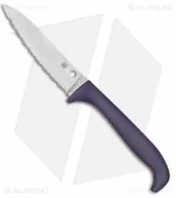 Spyderco Counter Critter Kitchen Knife Purple (3.4" Satin Serrated) K21SPR