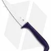 Spyderco Counter Puppy Kitchen Knife Purple (3.4" Satin Full Serr) K20SPR