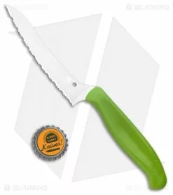 Spyderco Z-Cut Lightweight Green (4.5" Satin Serr) K14SGN -Outlet Kitchen Knives Store Spyderco Z Cut Kitchen Green Satin Serr K14SGN BHQ 107978 jr bottlecap