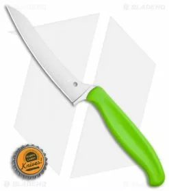 Spyderco Z-Cut Lightweight Green Pointed (4.5" Satin) K14PBK -Outlet Kitchen Knives Store Spyderco Z Cut Lightweight Green Pointed Tip K14PGN BHQ 107974 LS Bottlecap