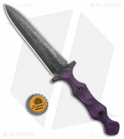 Stroup Knives Dagger Fixed Blade Knife Purple G-10 (5.25" Black SW) -Outlet Kitchen Knives Store Stroup Knives Dagger Fixed Blade Purple G 10 Black SW BHQ 175262 jr bottlecap
