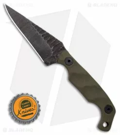 Stroup Knives Mini EDC Fixed Blade Knife OD Green G-10 (3.1" Black SW) -Outlet Kitchen Knives Store Stroup Knives Mini EDC FBK OD Green G10 3in Black SW BHQ 142121 td size