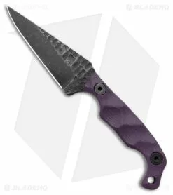 Stroup Knives Mini EDC Fixed Blade Knife Purple G-10 (3.1" Black SW)