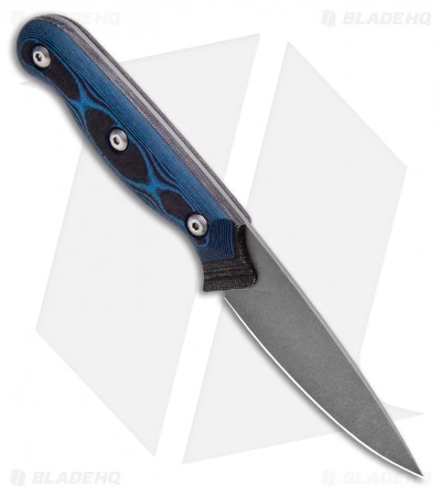 TOPS Knives Dicer 3 Drop Point Paring Knife Black/Blue G10 (3.5" Tumbled S35VN) 2 TOPS Knives Dicer 3 Drop Point Paring Knife Black/Blue G10 (3.5" Tumbled S35VN) - Image 2