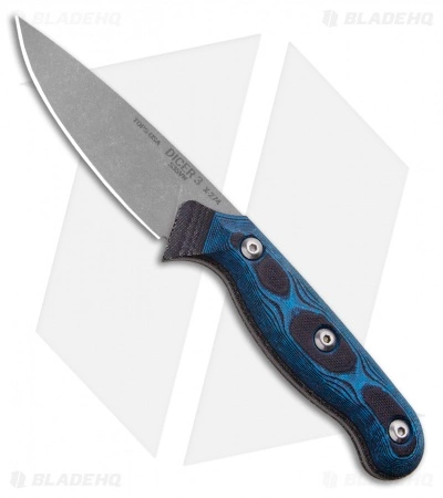 TOPS Knives Dicer 3 Drop Point Paring Knife Black/Blue G10 (3.5" Tumbled S35VN) 1 TOPS Knives Dicer 3 Drop Point Paring Knife Black/Blue G10 (3.5" Tumbled S35VN)