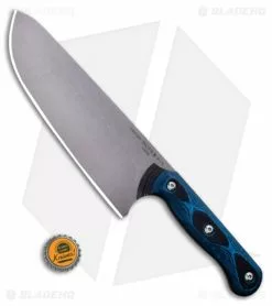 TOPS Knives Dicer 8 Drop Point Chef's Knife Black/Blue G10 (7.75" Tumbled S35VN) -Outlet Kitchen Knives Store TOPS Dicer 8 Fixed Blade Knife Black Blue G10 Tumbled TPDCR801 BHQ 97481 ns bottlecap