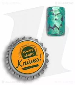 TiSurvival Hammered Titanium Lanyard Bead - Green/Purple -Outlet Kitchen Knives Store TiSurvival Hammered ti lanyard green purple BHQ 36706 er size