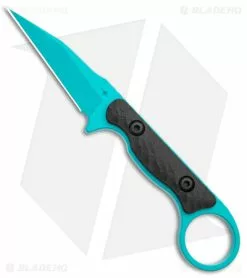 Toor Knives Jank Shank Tactical Fixed Blade Knife Black G-10 (3" Teal)